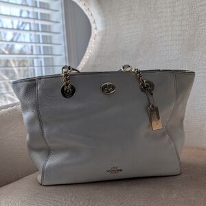 Coach Cream Leather Tote